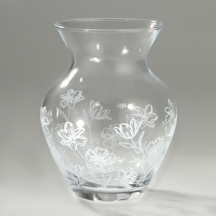 Ваза для цветов «Цветы» стеклянная, прозрачная, 14,4 см, 700 мл. Ваза для цветов «Цветы» стеклянная, прозрачная, 14,4 см, 700 мл.
