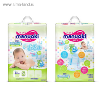 Подгузники Manuoki Ultrathin S (3-6 кг), 64 шт