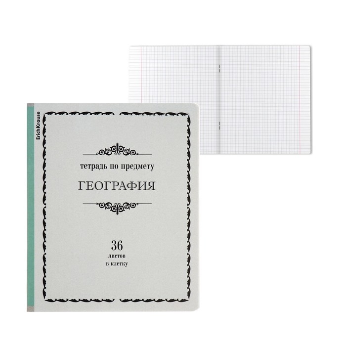 Тетрадь предметная ГЕОГРАФИЯ, 36 листов в клетку, ErichKrause Тетрадь предметная ГЕОГРАФИЯ, 36 листов в клетку, ErichKrause "Академкнига", обложка мелованный картон, блок офсет 100% белизна, инфо-блок