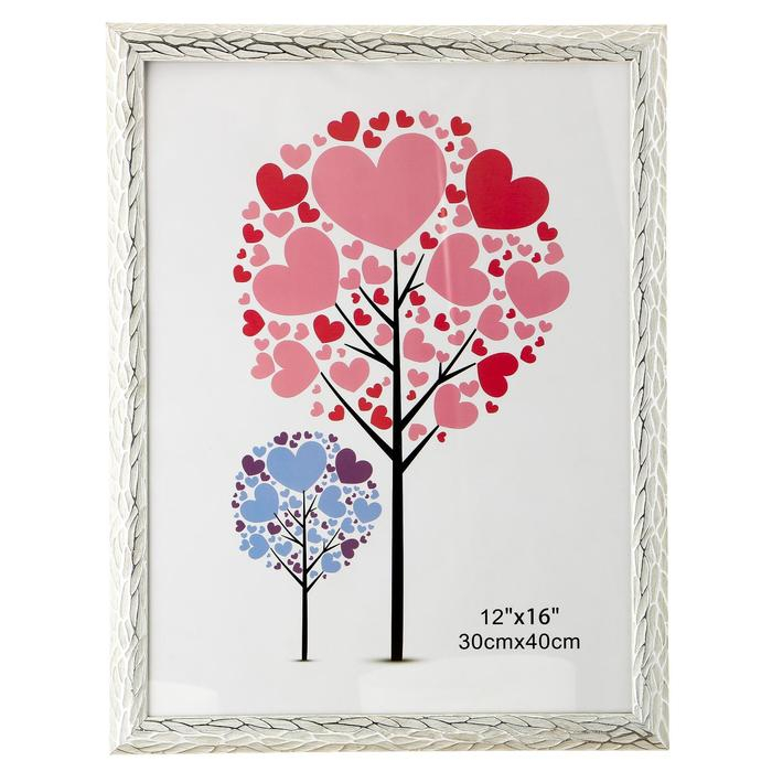 Фоторамка пластик 30х40 см Фоторамка пластик 30х40 см "Корни" бежевая с серебром 44х34 см