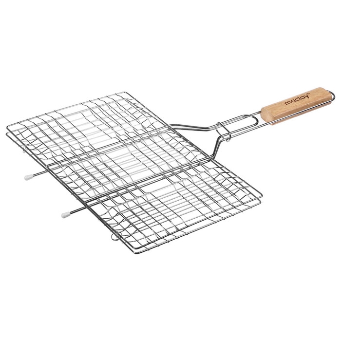 Решётка гриль универсальная maclay, 22x34 см, хромированная сталь, для мангала