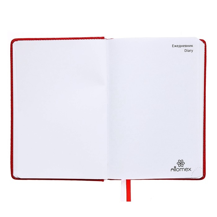Ежедневник недатированный A5, 160 листов, Attomex.Croco, твёрдая обложка из искусственной кожи с поролоном, 2 ляссе, блок 70 г/м2, красный