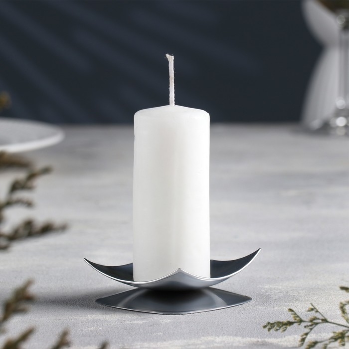 Подсвечник Подсвечник "Кварта" металл на одну свечу, 7х2,7 см, хром