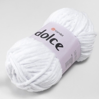 Пряжа "Dolce" 100% микрополиэстер 120м/100гр (741 белый)