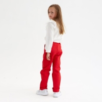 Джинсы для девочки MINAKU: Casual collection KIDS, цвет красный, рост 116см