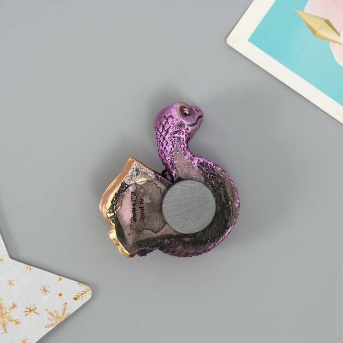 Магнит полистоун  Магнит полистоун "Змейка с богатством" МИКС 6х1,5х5 см