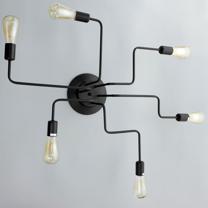 Люстра  Люстра "Линии" 6х40Вт Е27 черный 80х65х18 см BayerLux