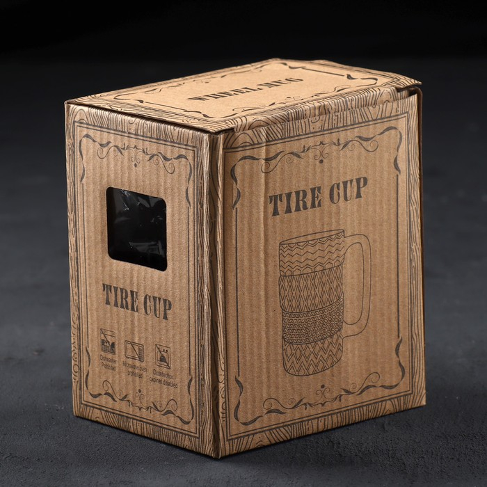 Кружка керамическая «Шины», 460 мл, цвет чёрный Кружка керамическая «Шины», 460 мл, цвет чёрный