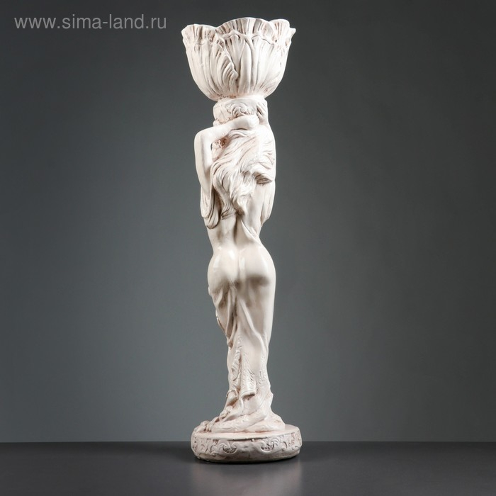 Фигура Фигура "Девушка стоя кашпо на голове средняя" состаренное1,5 л / 22х80х22см