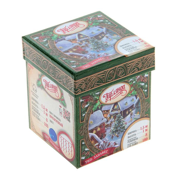 Гирлянда «Занавес» 1.5 × 1 м, IP20, прозрачная нить, 180 LED, свечение синее, 8 режимов, 220 В Гирлянда «Занавес» 1.5 × 1 м, IP20, прозрачная нить, 180 LED, свечение синее, 8 режимов, 220 В