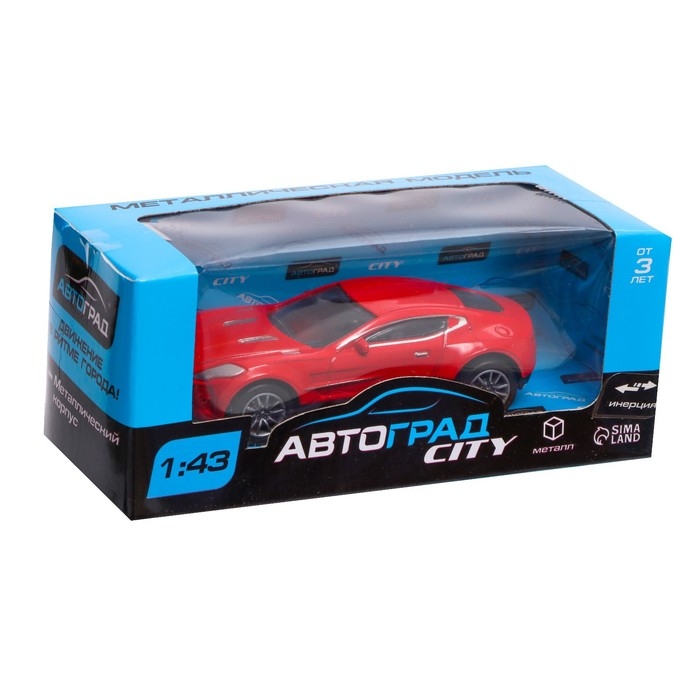 Машина металлическая «Гонка», инерция, 1:43, цвет красный Машина металлическая «Гонка», инерция, 1:43, цвет красный