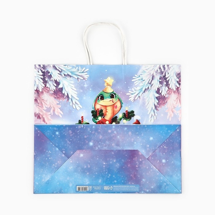 Новый год. Пакет подарочный новогодний «Змея 2025», белый крафт, 32 х 28 х 15 см , Новый год Новый год. Пакет подарочный новогодний «Змея 2025», белый крафт, 32 х 28 х 15 см , Новый год