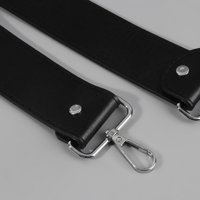 Ручка для сумки, с карабинами, 100 ± 1 см × 4 см, цвет чёрный Ручка для сумки, с карабинами, 100 ± 1 см × 4 см, цвет чёрный