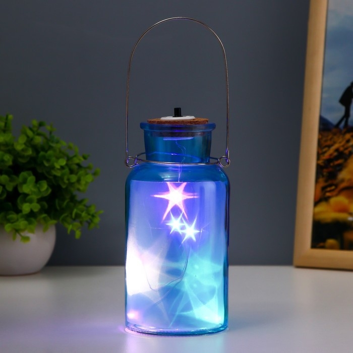 Ночник Ночник "Анде" LED от батареек синий 8х8х16,5 см RISALUX