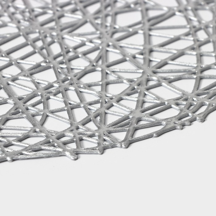 Набор салфеток сервировочных на стол Доляна «Паутинка», d=38 см, 4 шт, цвет серебряный Набор салфеток сервировочных на стол Доляна «Паутинка», d=38 см, 4 шт, цвет серебряный