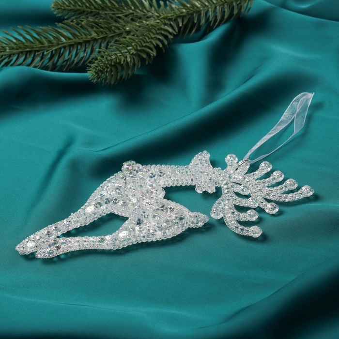 Украшение ёлочное Украшение ёлочное "Воздушный олень " 17х7 см, прозрачный перелив