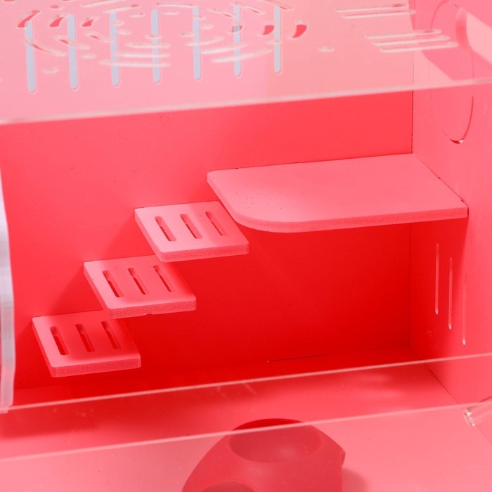 Клетка-переноска для грызунов,акриловая, розовая, 29 х 23,5 х 26 см Клетка-переноска для грызунов,акриловая, розовая, 29 х 23,5 х 26 см