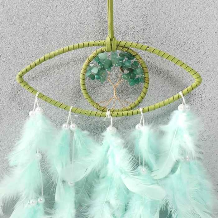 Ловец снов d=7 см Ловец снов d=7 см "Глаз с зеленым деревцем" 44х19,3х0,7 см