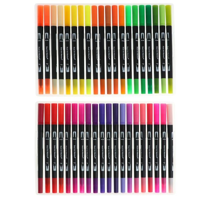 Набор маркеров профессиональных двусторонних 60 штук/60 цветов Набор маркеров профессиональных двусторонних 60 штук/60 цветов