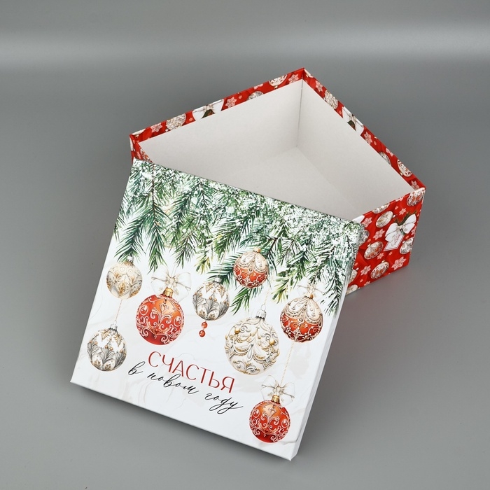 Коробка подарочная «Роскошные шары», 22 х 22 х 12 см, Новый год Коробка подарочная «Роскошные шары», 22 х 22 х 12 см, Новый год