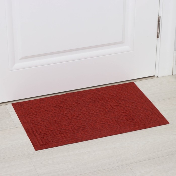 Коврик придверный влаговпитывающий Доляна, без окантовки, 38&times;58 см, цвет красный