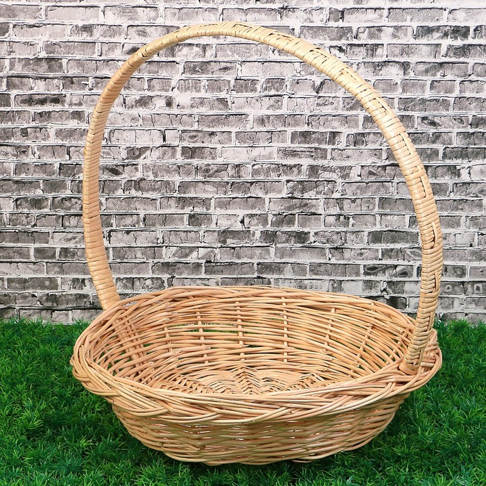 Корзина &laquo;Продуктовая&raquo;, Dдно=28, Dверх= 41 см, H=10/44 см, ручное плетение, лоза