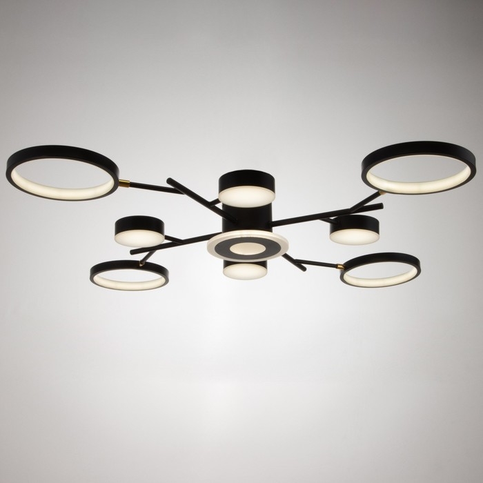 Люстра с ПДУ 2300/9BK LED 190Вт 3000-6000К черный 85х85х9 см BayerLux