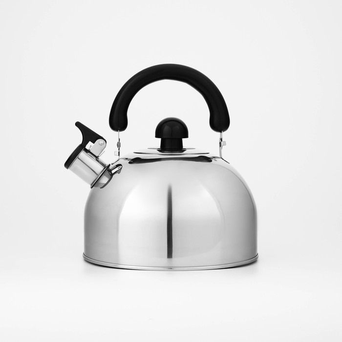 Чайник со свистком из нержавеющей стали Доляна «Чёрная ночь», 3 л, фиксированная ручка, цвет хромированный Чайник со свистком из нержавеющей стали Доляна «Чёрная ночь», 3 л, фиксированная ручка, цвет хромированный
