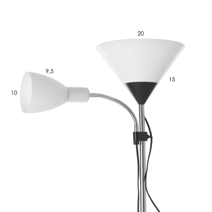 Торшер  Торшер "Тренд 2" 1х40Вт Е27+1хЕ27 40Вт серебристый 22х22х180 см.