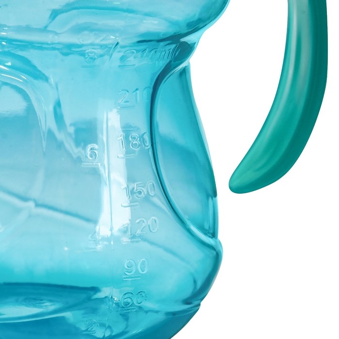 Поильник - непроливайка детский с мягким носиком, 250 мл., с ручками, цвет зеленый