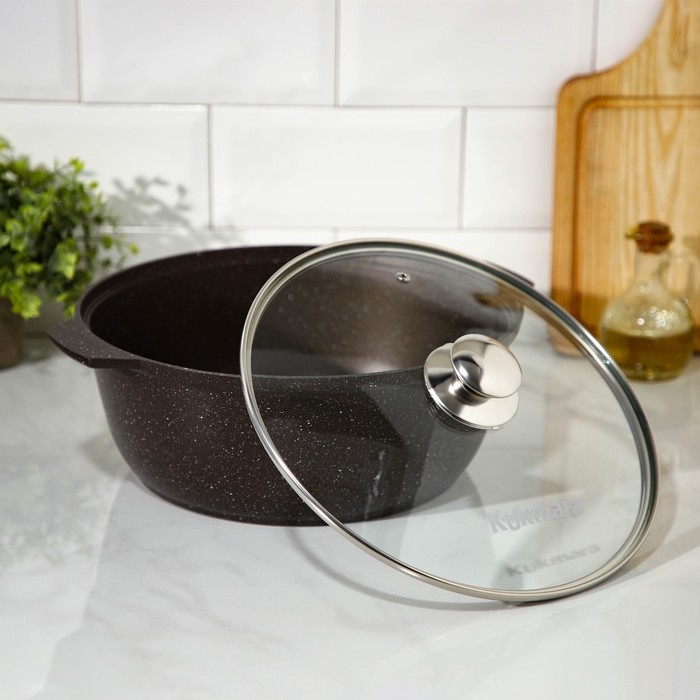 Жаровня, 5 л, d=30 см, антипригарное покрытие, цвет кофейный мрамор Жаровня, 5 л, d=30 см, антипригарное покрытие, цвет кофейный мрамор