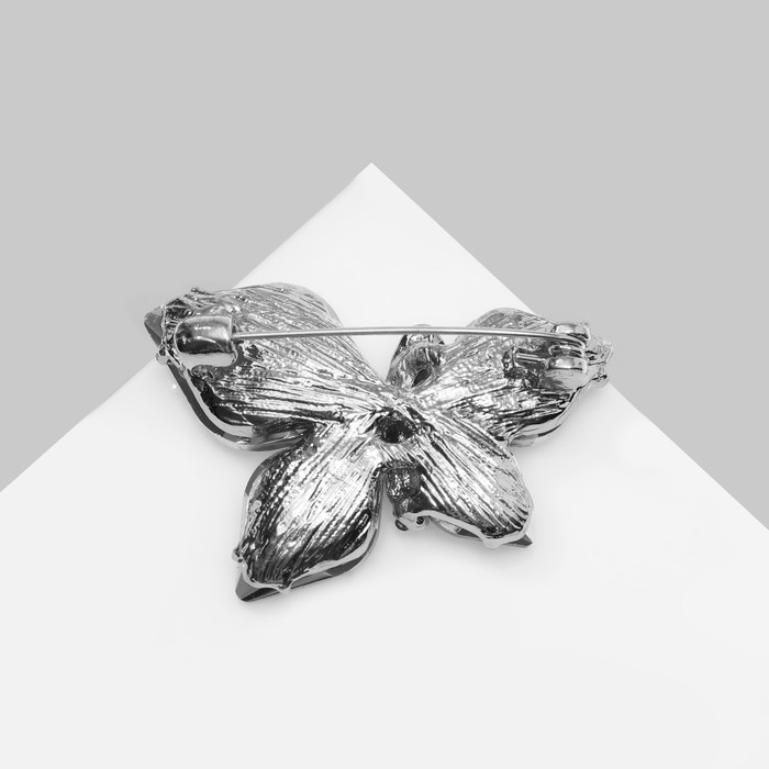 Брошь «Бабочка» крупная, цвет зелёный в серебре Брошь «Бабочка» крупная, цвет зелёный в серебре