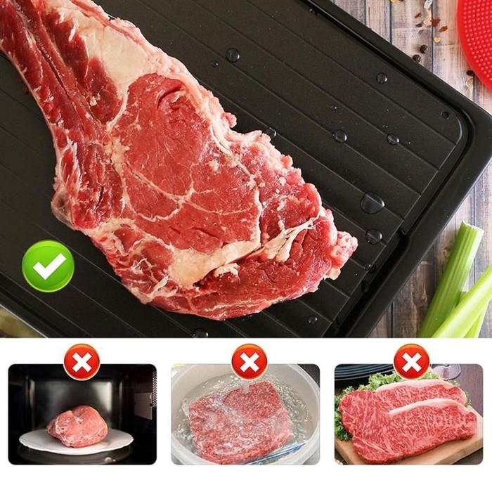 Противень для разморозки продуктов Доляна, 29,5×20,5 см, цвет чёрный Противень для разморозки продуктов Доляна, 29,5×20,5 см, цвет чёрный