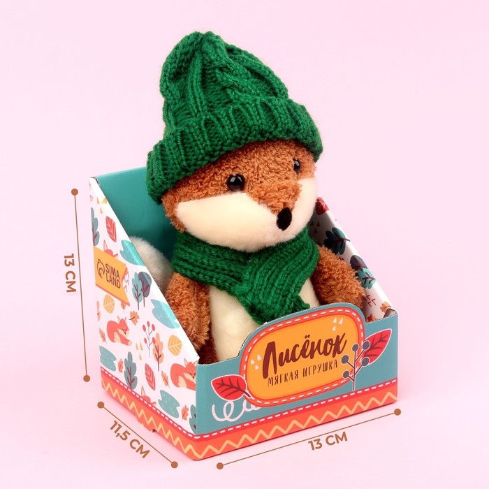 Новогодняя мягкая игрушка «Лисёнок в шапке и шарфике», на новый год Новогодняя мягкая игрушка «Лисёнок в шапке и шарфике», на новый год