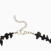 Ожерелье из камня, 45 см, чёрно-серое