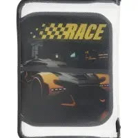 Папка для труда А4 &laquo;Авто на старте&raquo;, молния вокруг/откидная планка