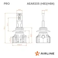 Лампа светодиод. HB3/HB4 PRO, 50Вт, 9200Лм (4600Лм x 2), 6000К, 12/24В, кмпл. 2 шт.