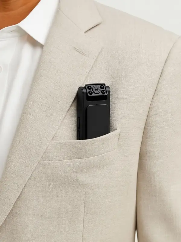 Видеокамера нагрудная CAM-15, 1920&times;1080, Full HD 1080 p, 2 Мп, Bluetooth, микрофон, чёрная