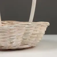 Корзина плетёная, 19&times;5 см, белый, бамбук