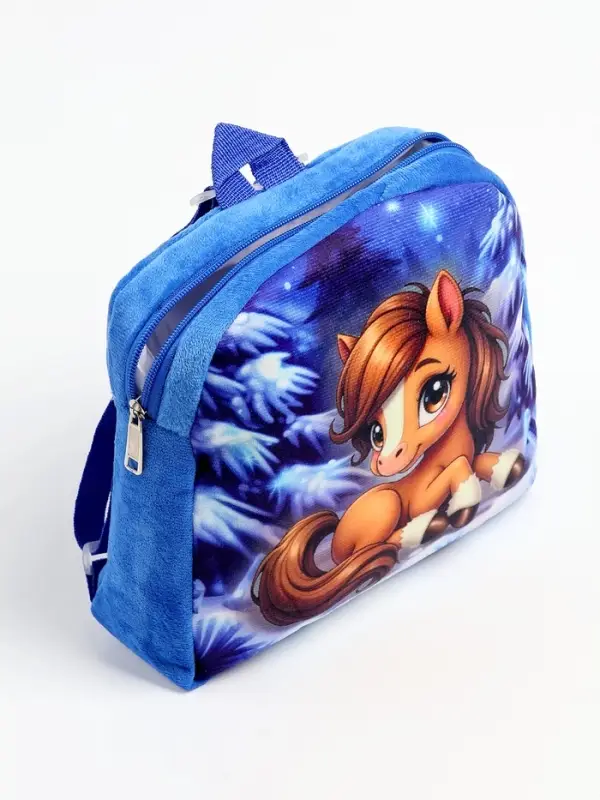 Рюкзак детский «Зима»лошадь, 24×24 см