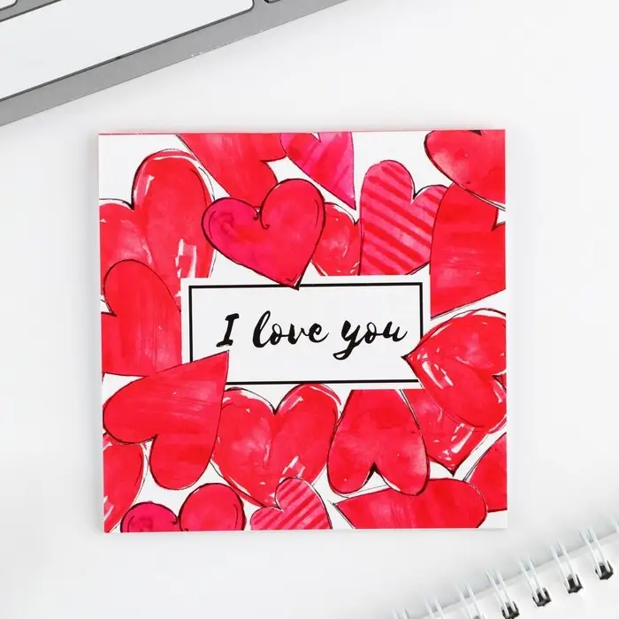 Блокнот 10х10 см, 16 л &laquo;Любовь&raquo; МИКС