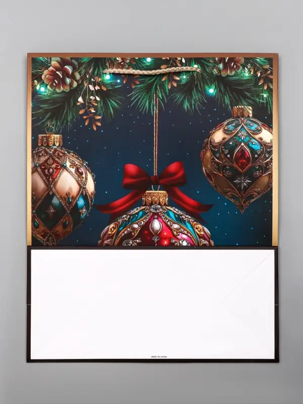 Пакет подарочный новогодний ламинированный, «Ёлка» , 26×12×32 см