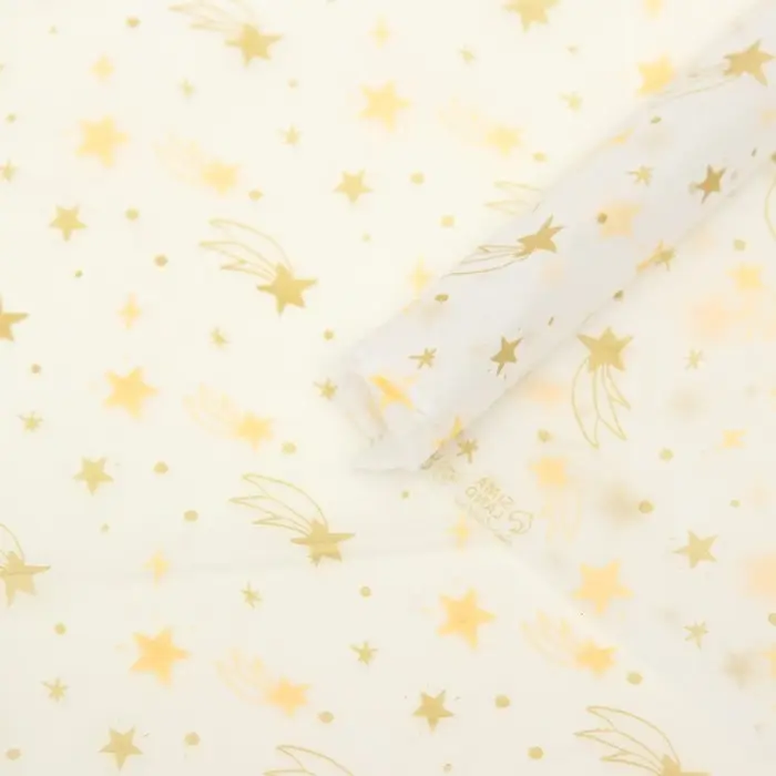 Бумага упаковочная тишью, новогодняя упаковка "Полет",50 х 66 см.