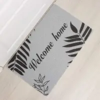 Коврик придверный Доляна Welcome home, 48&times;78 см, серый