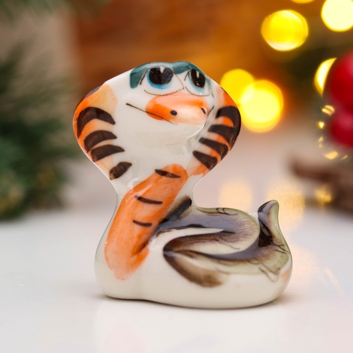 Сувенир Сувенир "Змея Ляля" 6х5,5см, гжель, цвет