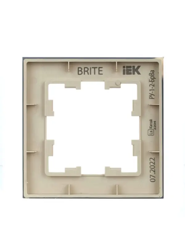 BRITE Рамка 1 пост РУ-1-2-БрВа стекло ванильный