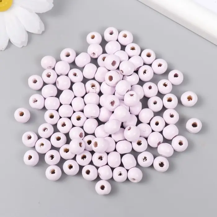 Бусины для творчества дерево "Ирис" d-0,8 см, набор 20 гр