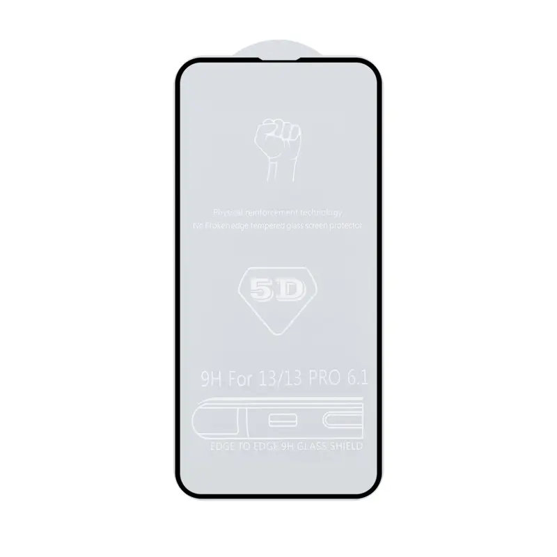 Защитное стекло для iPhone 13/13 Pro/14/16e 5D 0.33mm без упаковки (без возврата и обмена)