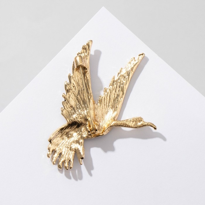 Брошь «Птица» в полёте, цвет чёрный в золоте Брошь «Птица» в полёте, цвет чёрный в золоте