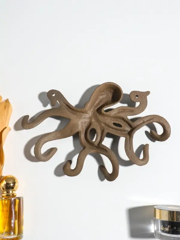 Крючки настенные &laquo;Осьминог&raquo;, ключница декоративная, чугун, 24.8&times;18.4&times;2.6 см